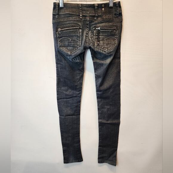 G Star RAW Women's Black Skinny Jeans  Designer Streetwear High Quality Size 24 - Picture 7 of 11